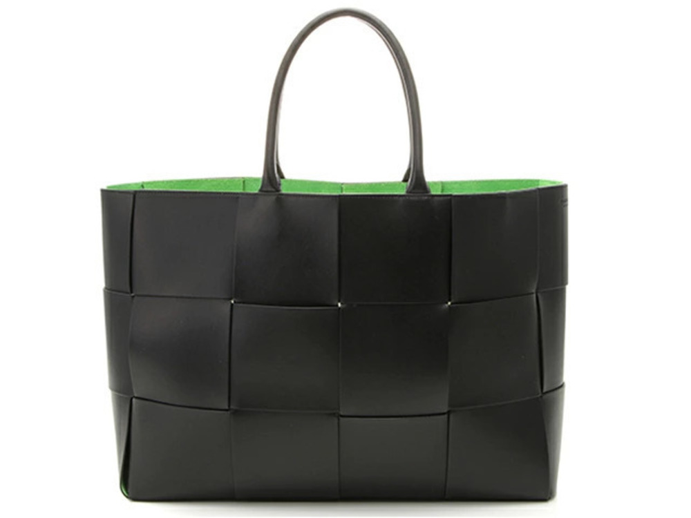 BOTTEGA VENETA Alco Tote Bag Black Green Leather